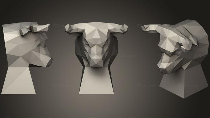 Маски и морды животных (Геодезическая Телец, MSKJ_0254) 3D модель для ЧПУ станка